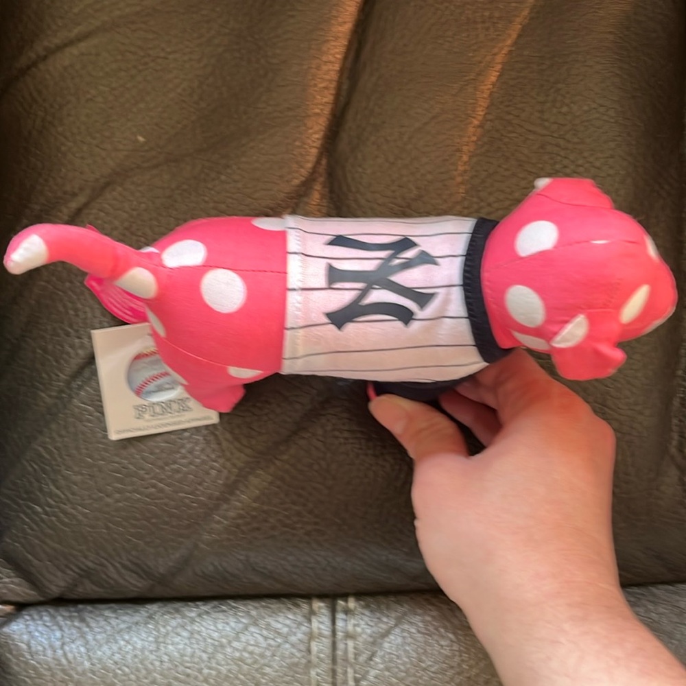 Victoria secret pink New York Yankee spotted pink dog